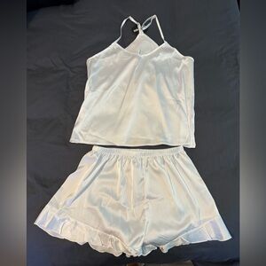 Never worn white satin pajama set
